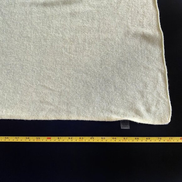 Pure Amici 100% Cashmere Body Wrap Knit Large Scarf Lemon Yellow 25"x71" - Picture 4 of 9